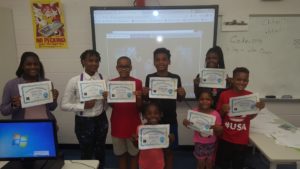 Hour of code students with certificates